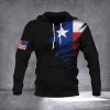 America Texas Flag Pullover Hoodie