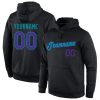 Custom Black Purple-Teal Sports Pullover Hoodie
