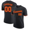 Custom Black Orange-Black T-Shirt