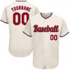 Custom Cream Red-Royal Baseball Jersey