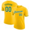 Custom Gold Kelly Green-White T-Shirt
