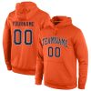 Custom Orange Navy-Gray Sports Pullover Hoodie