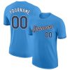 Custom Powder Blue Navy-White T-Shirt