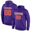 Custom Purple Orange-Gray Sports Pullover Hoodie