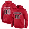 Custom Red Black-White Sports Pullover Hoodie
