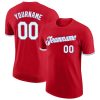 Custom Red White-Light Blue T-Shirt