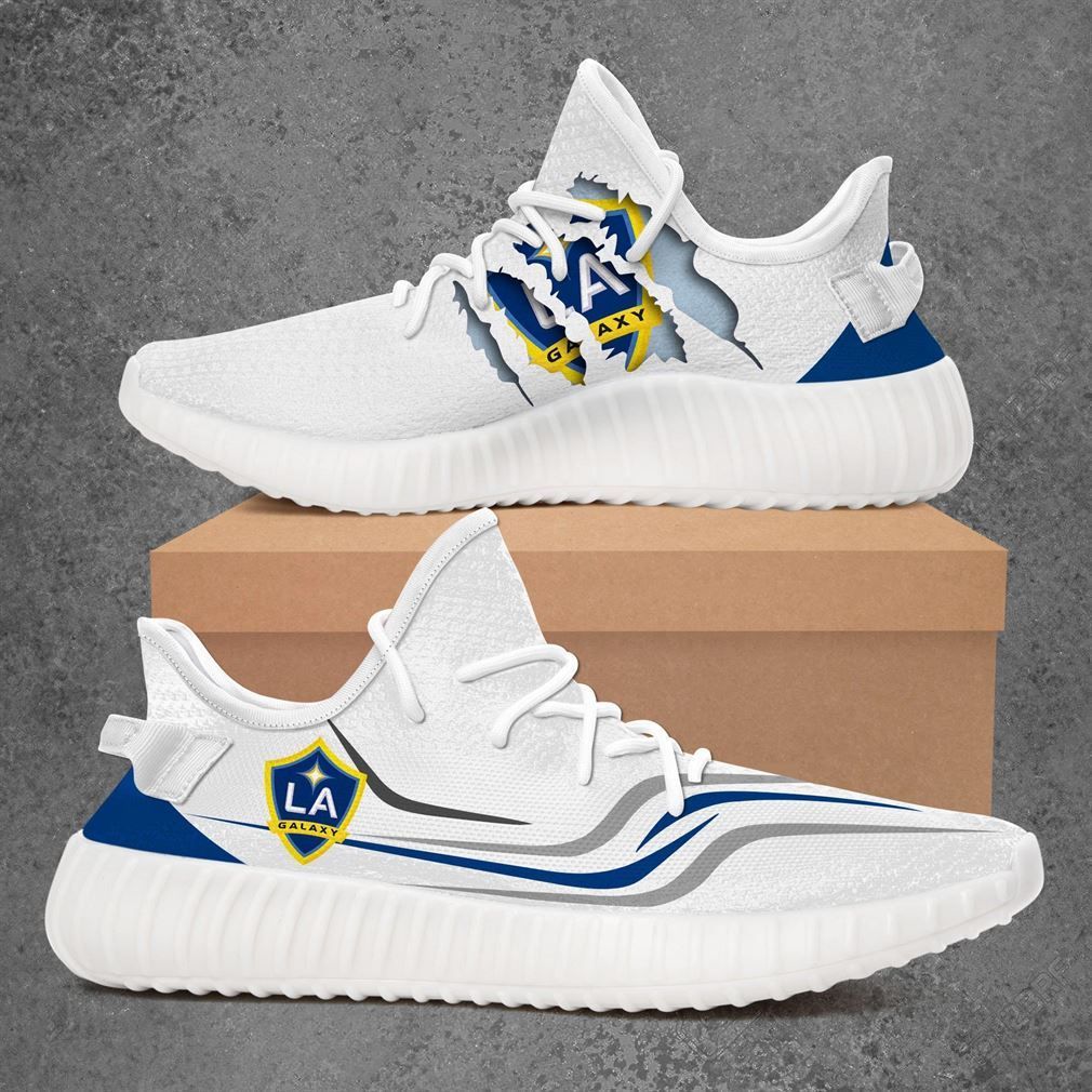 MLS LA Galaxy Special White Yeezy Boost Sneakers MLS LA Galaxy Special White Yeezy Boost Sneakers