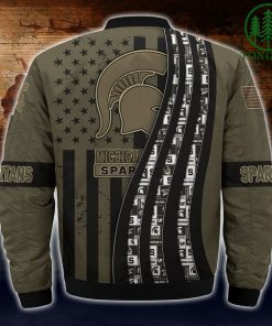 NCAA Michigan State Spartans Camo Bomber Jacket - Image 3