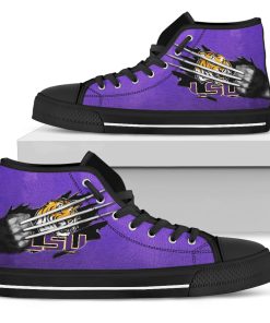 Alternative view of NCAA LSU Tigers Scratch Of The Wolf High Top Shoes