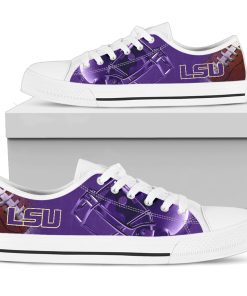 NCAA LSU Tigers Artistic Scratch Low Top Shoes