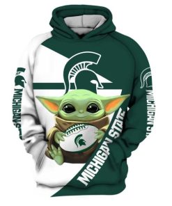 NCAA Michigan State Spartans Baby Yoda Pullover Hoodie
