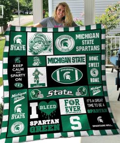 NCAA Michigan State Spartans Fleece Blanket V5