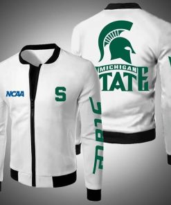 NCAA Michigan State Spartans White Zip Up Hoodie