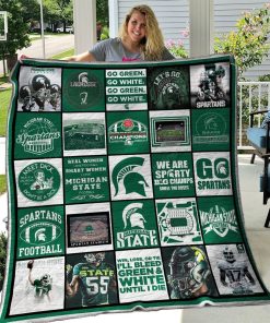 NCAA Michigan State Spartans Quilt Blanket V4