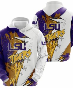 NCAA LSU Tigers Purple White Pullover Hoodie