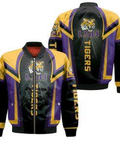 NCAA LSU Tigers Black Gold Bomber Jacket