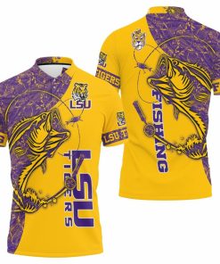 NCAA LSU Tigers Fan Fishing Lover Polo Shirt