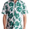 NCAA Michigan State Spartans Hibiscus White Hawaiian Shirt