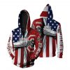 NCAA Ohio State Buckeyes American Flag Zip Up Hoodie