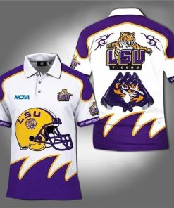 NCAA LSU Tigers White Polo Shirt