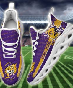 Alternative view of NCAA LSU Tigers Custom Name Purple Logo Max Soul Shoes