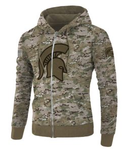 NCAA Michigan State Spartans Camo Zip Up Hoodie