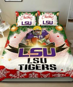 NCAA LSU Tigers Funny Gift Shop Merry Christmas Bedding Set