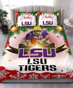 Alternative view of NCAA LSU Tigers Funny Gift Shop Merry Christmas Bedding Set