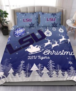 Alternative view of NCAA LSU Tigers Merry Christmas Gift Bedding Set