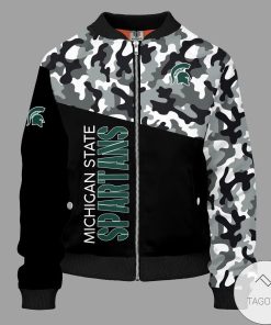 NCAA Michigan State Spartans Camo Bomber Jacket