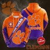 NCAA Clemson Tigers Custom Name Pullover Hoodie V8