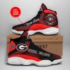 NCAA Georgia Bulldogs Custom Name Red Black Air Jordan 13 Shoes