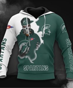 NCAA Michigan State Spartans Skull Pullover Hoodie