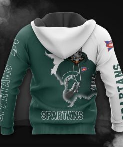 Alternative view of NCAA Michigan State Spartans Skull Pullover Hoodie