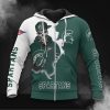 NCAA Michigan State Spartans Skull Zip Up Hoodie