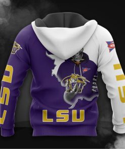 Alternative view of NCAA LSU Tigers Skull Pullover Hoodie