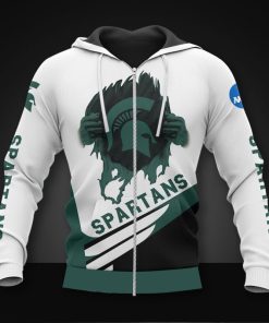 NCAA Michigan State Spartans White Zip Up Hoodie