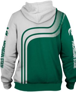 Alternative view of NCAA Michigan State Spartans Green White Pullover Hoodie