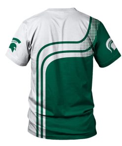 Alternative view of NCAA Michigan State Spartans Green White T-Shirt