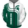 NCAA Michigan State Spartans Green White Zip Up Hoodie
