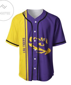 NCAA LSU Tigers Purple Gold Baseball Jersey
