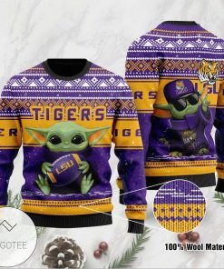 NCAA LSU Tigers Baby Yoda Sweater