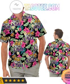 NCAA LSU Tigers Hibiscus Aloha Hawaiian Shirt
