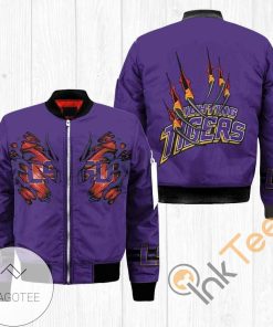 NCAA LSU Tigers Claws Purple Bomber Jacket