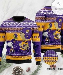 NCAA LSU Tigers Snoopy and Charlie Browns Sweater