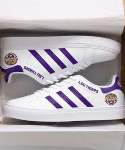 NCAA LSU Tigers White Purple Stan Smith Shoes