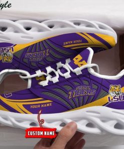 NCAA LSU Tigers Custom Name Purple Max Soul Shoes