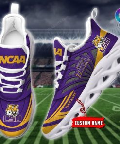 Alternative view of NCAA LSU Tigers Custom Name Purple Max Soul Shoes