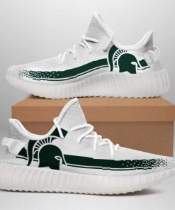 NCAA Michigan State Spartans White Yeezy Boost Sneakers