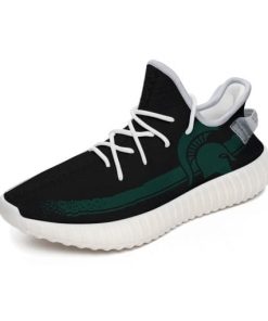 NCAA Michigan State Spartans White Yeezy Boost Sneakers - Image 4